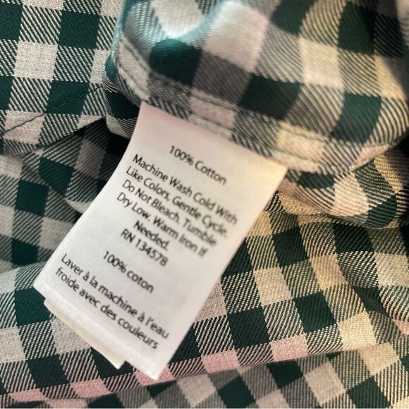 Vineyard Vines Classic Fit Tucker Cotton Green White Checked Button Down Shirt L - Picture 9 of 9